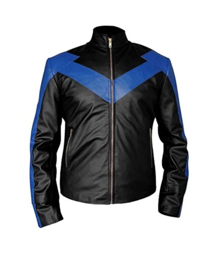 Men's Stylish Wing Black Night Leather Jacket Biker Rider Jacket for Mens