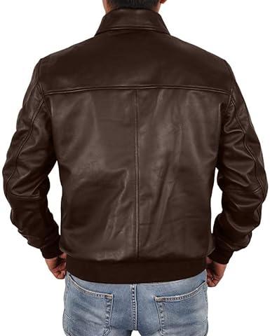 MJ0005 - Men's Leather Bomber Jacket