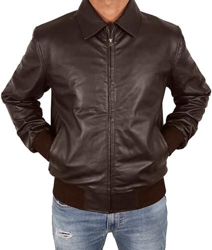 MJ0005 - Men's Leather Bomber Jacket