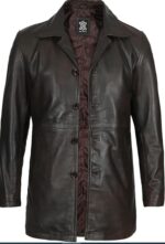 Brown Leather Jacket Men - Natural Distressed Leather Jackets for Men - Front