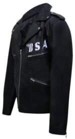 MJ0011 - BSA GEORGE MICHAEL FAITH ROCKERS REVENGE BIKER BLACK REAL LEATHER JACKET NEW-left side