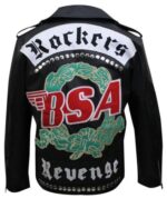 MJ0011 - BSA GEORGE MICHAEL FAITH ROCKERS REVENGE BIKER BLACK REAL LEATHER JACKET NEW-back side