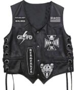 Black Label Society Black Vest with Patches - Front