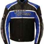 Harley Davidson Jacket Embroidered Motorcycle Men's Jacket Black Genuine Leather