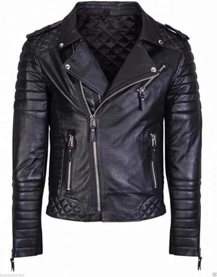 Men's Leather Jacket Motorcycle Biker Genuine Lambskin Leather Jacket