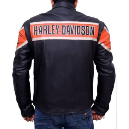 MJ0027 - Harley Davidson Victory Lane Leather Jacket-back